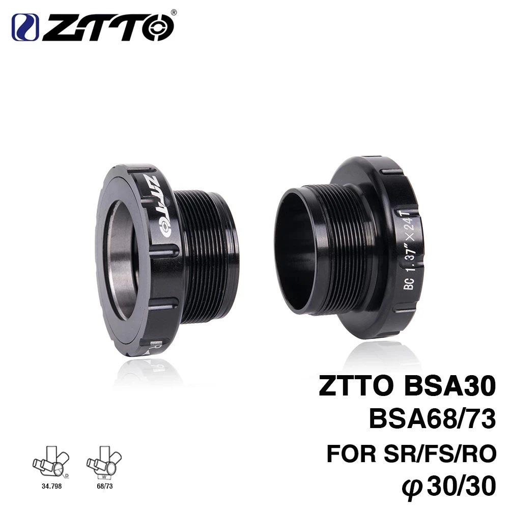 ZTTO BSA30 bottom bracket BSA68 BSA ISO 68mm 73 Mountain Bike Road bike External Bearing Bottom Brackets for BB386 30mm Crankset