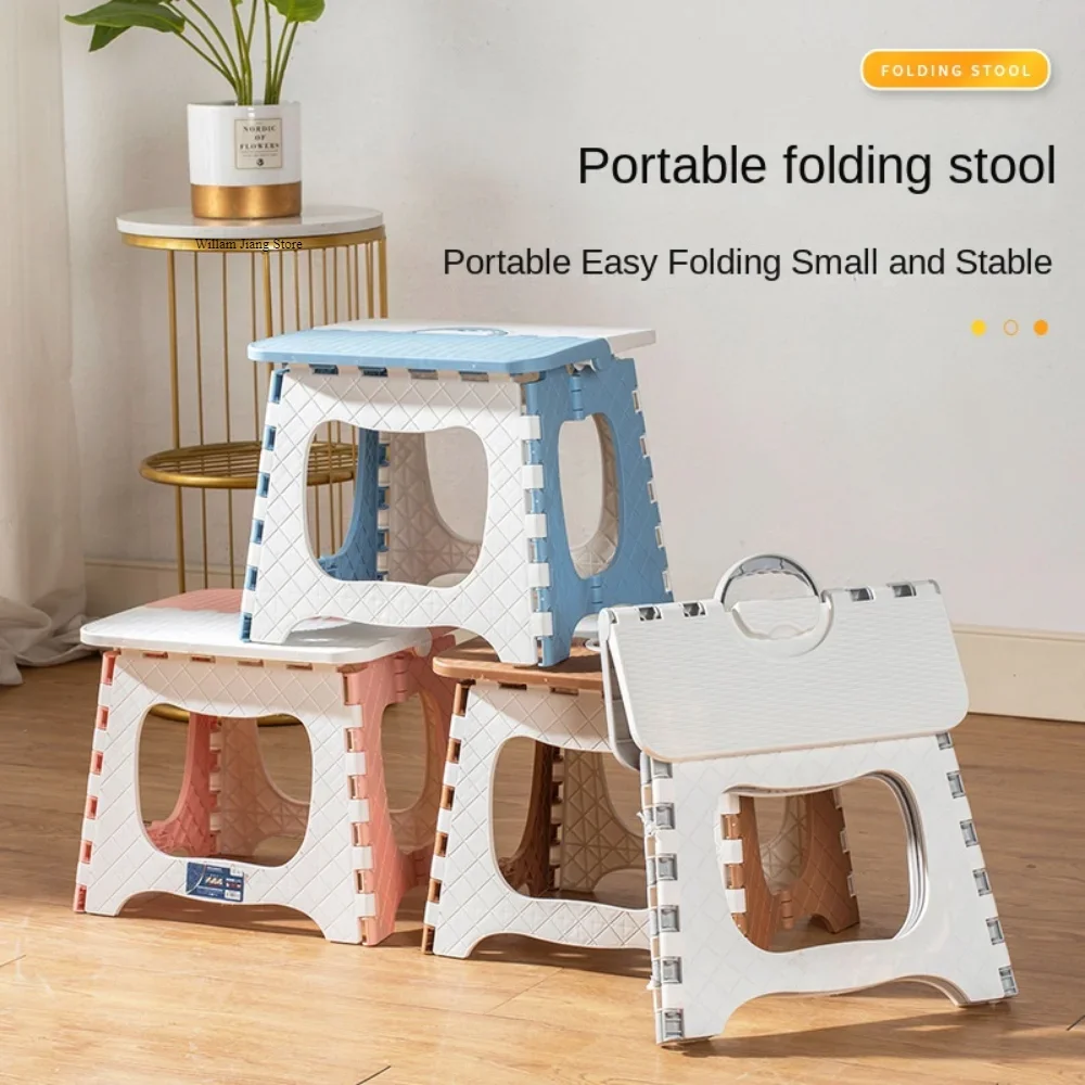 2024 New Plastic Folding Stool Portable Outdoor Stool Household Mazar Children's Study Stool Train  Gift Party Supplies