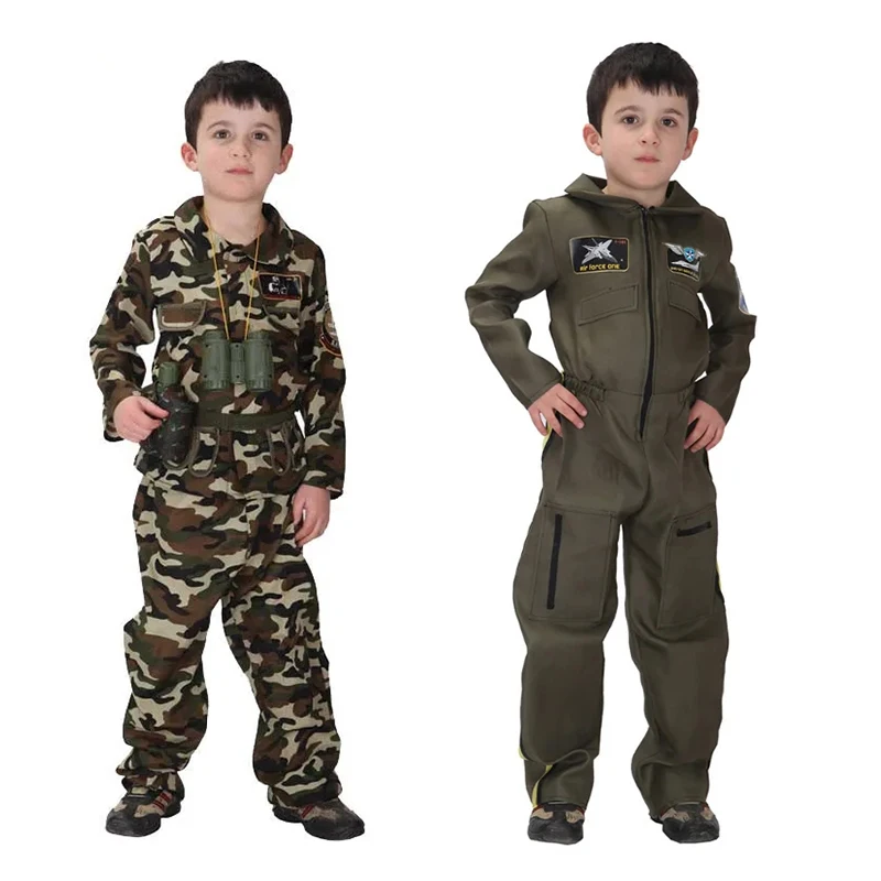 Kinder Spezial einheiten Jungen Soldat Kostüm für Mädchen Armee Militär Tarnung Beruf Kind Uniform Spiel Rollenspiel Phantasie Unifor