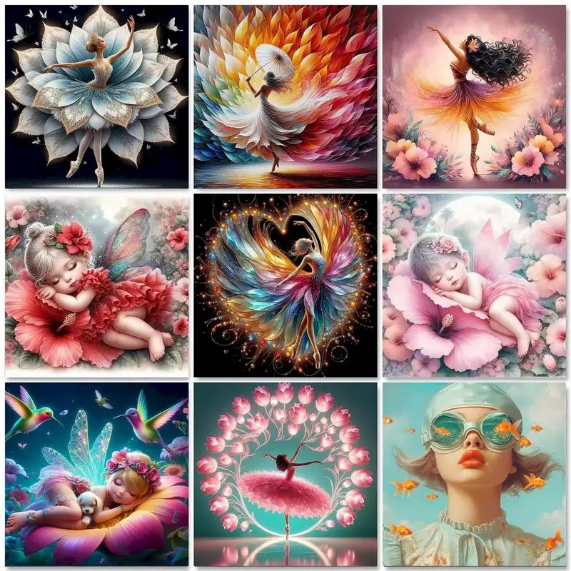 

GATYZTORY DIY Girl Diamond Mosaic Girl Portrait Acrylic Craft Supplies Diamond Painting New Arrival Embroidery Unique Gifts