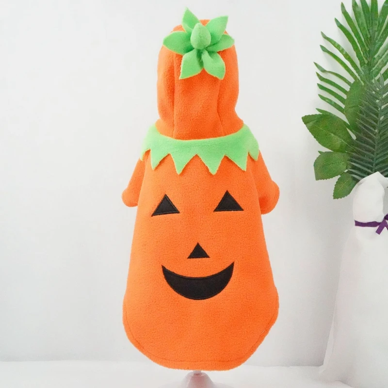 Pumpkin Costumes For Dogs, Halloween Costume For Dogs Small, Pet Cosplay Dress, Puppy Warm Outfits Fleece Hoodie Durable