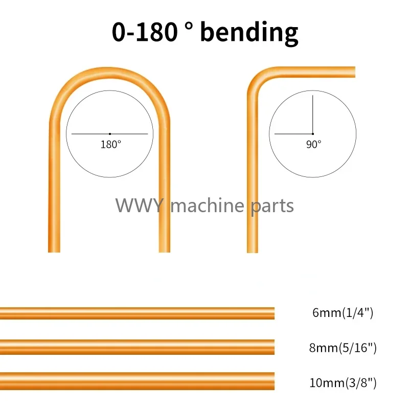 3 In 1 Pipe Bending Hand Tool Combination Tube Bender 90 180 Degree Tube Bending Machine 6mm 0.24in 8mm 0.31inch 10mm 0.39inch