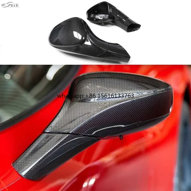 

Carbon Fiber Mirror Covers for Fer 458 488 F8 09-23 Car Side Mirror Caps Replacement