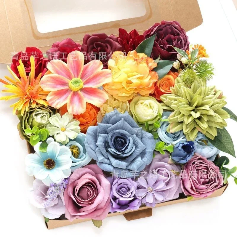 

Multicolor Mixed Artificial Flowers Silk Rose Fake Flowers For Home Decor Wedding Decoration DIY Craft Garland Bouquet Accessory