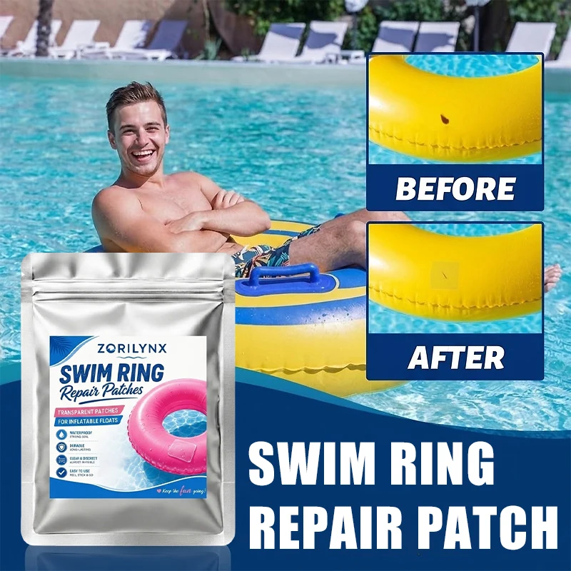 Clear Self Adhesive Swim Ring Repair Patches Waterproof Heavy Duty Fix Sticker for Inflatable Floats and Pool Toys - ZORILYNX