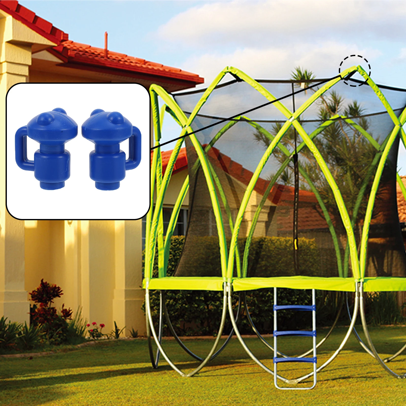 

4 Pcs Trampoline Rod Caps Durable Plastic Railing Top Covers for Enclosure Pole Connection Fixing Tube Lid Accessory