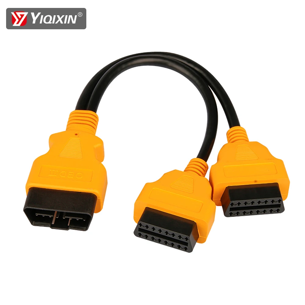 16 Pin OBD Extend OBD2 Splitter Cable 1 To 2 Converter Adapter Wire Car Extension Cord Multi-Function Connection Extension Cable
