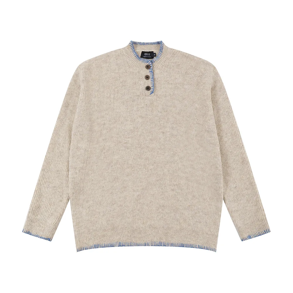 

Men's Sweater Crew Neck Button Decoration Business Casual Soft Breathable Wrinkle resistant Loose Minimalist Versatile Pullover