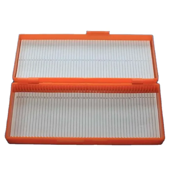 Lab Use 100 place Plastic Microscope Slide Box Microscope Slide Storage Box