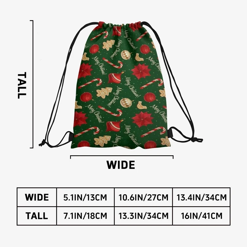 Personalized Christmas Drawstring Bags Pack,3 Sizes Customizable Backpacks,Reusable Gift Set for Party Favors, Xmas Supplies