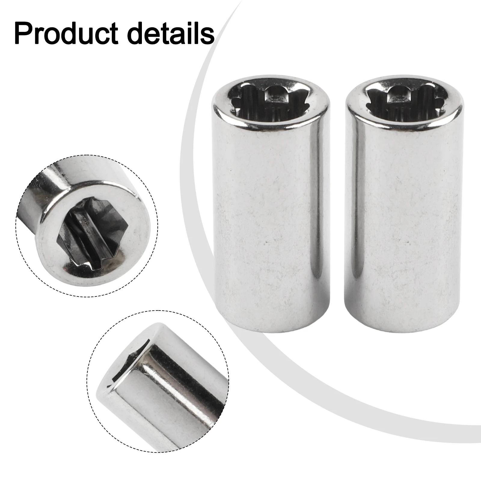 2-Pack 1/4 Inch Square Drive To Hex Socket Adapter, Chrome Vanadium Steel Screwdriver Bit Converter For Power Tools