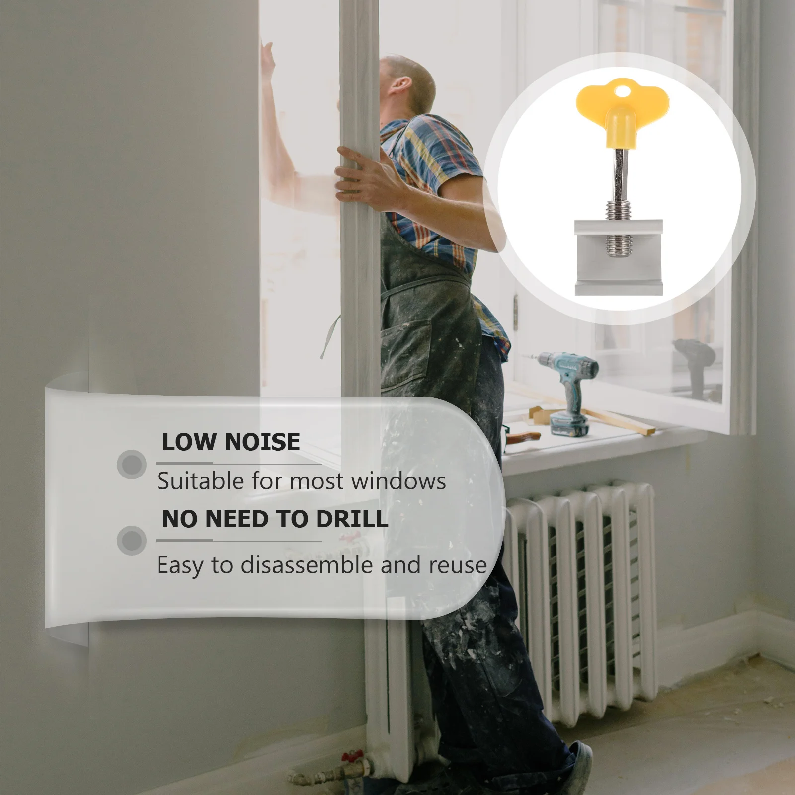 6 قطعة سدادة النافذة قفل أمان انزلاق الباب المحدد سبائك الألومنيوم قفل واقٍ للاستخدام المنزلي والمكتب والمدرسة #5