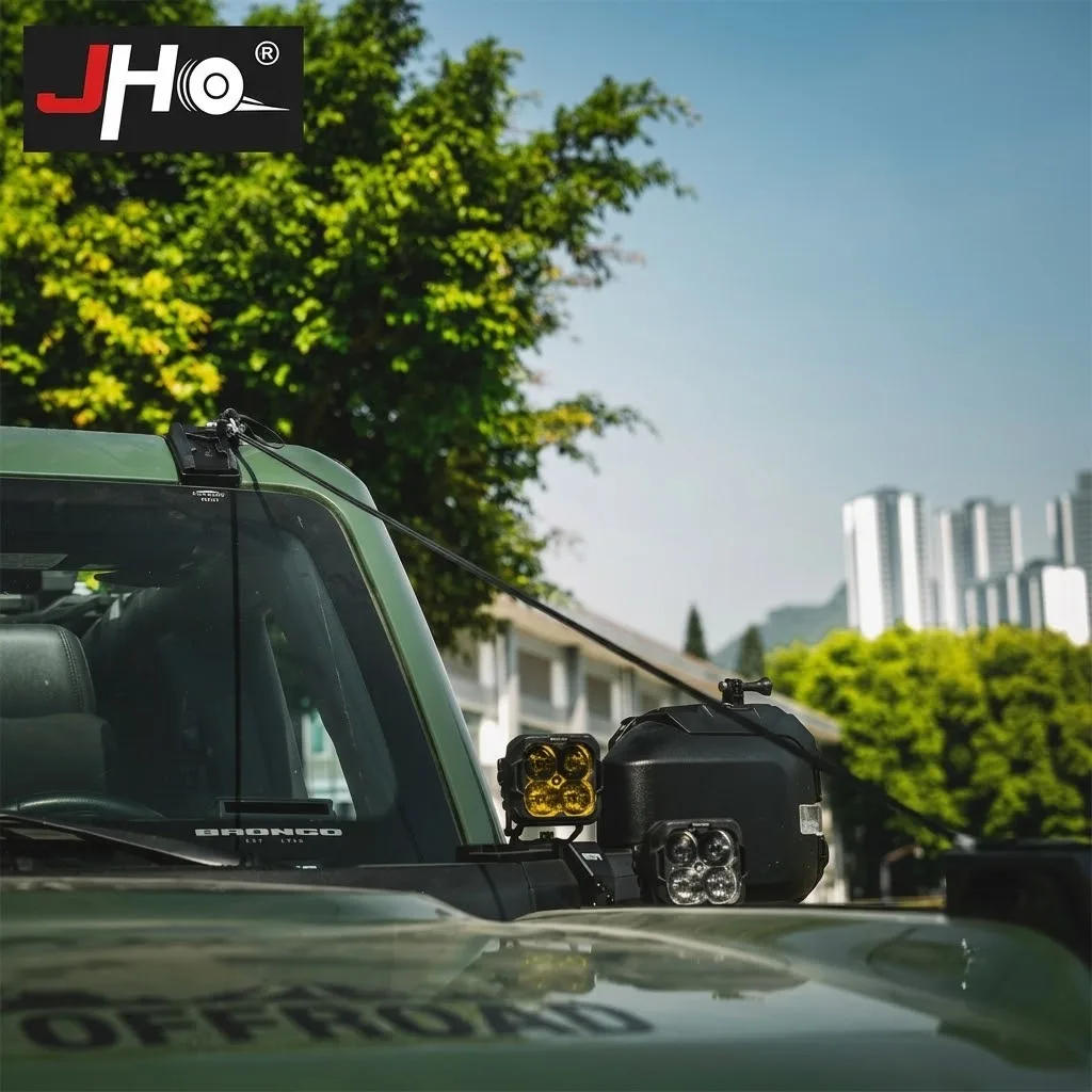 JHO A-Pillar Limb Risers Kit For Ford Bronco 2022-2025 Roof Branch Deflector Base Off-Road Exterior Protection Accessories