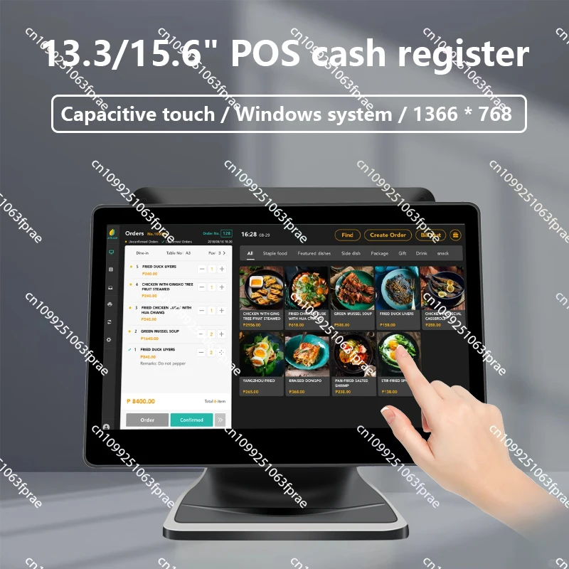 

15.6" Dual Screen Touch Cash Registers Hardware All in One Pos Systems Terminal with Drawer POS Software for Shop Checkout