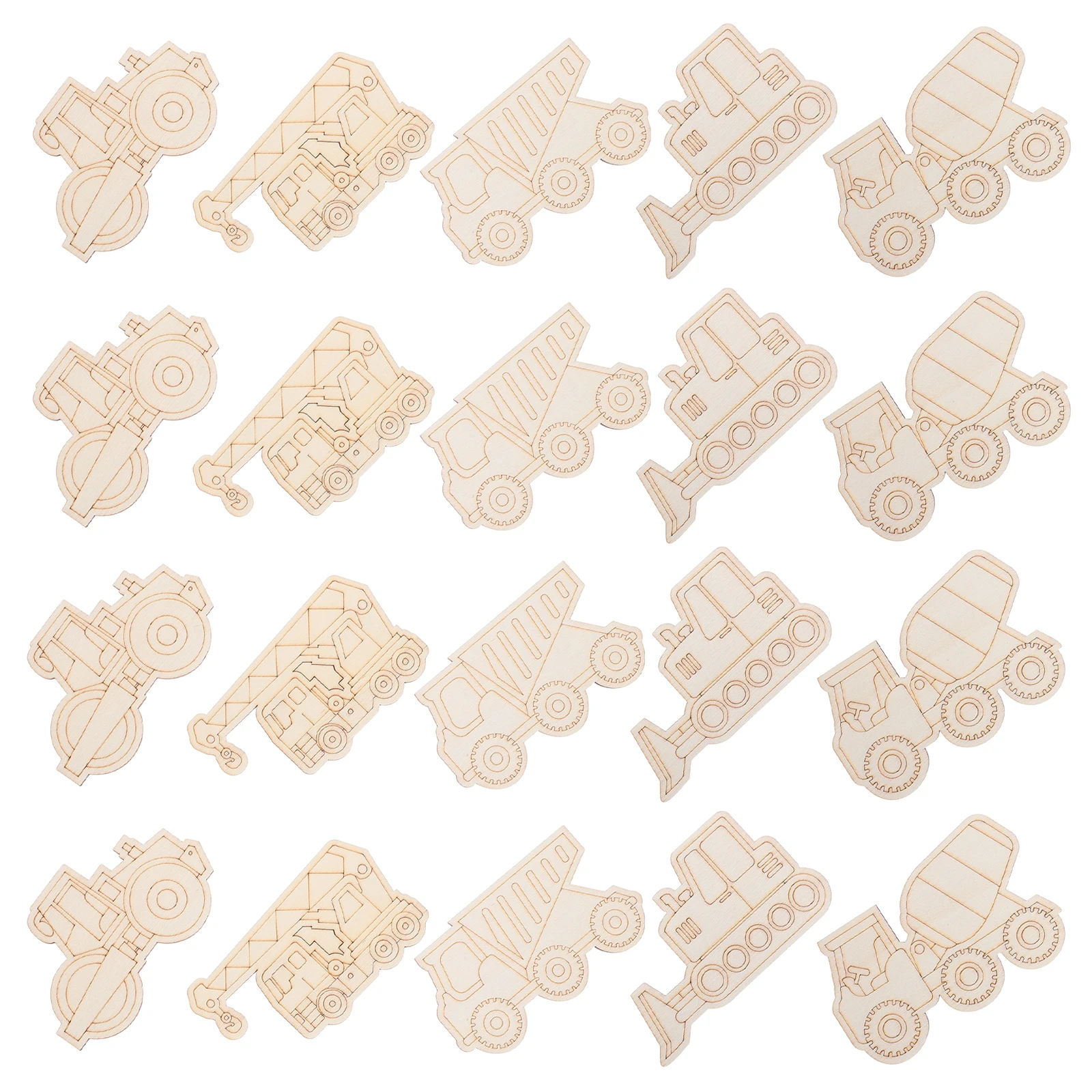 45 szt. Drewniane zawieszki do samochodu, niepomalowane, łatwe do malowania, uniwersalne, do rękodzieła o tematyce samochodowej, na specjalne okazje, rustykalny wystrój.