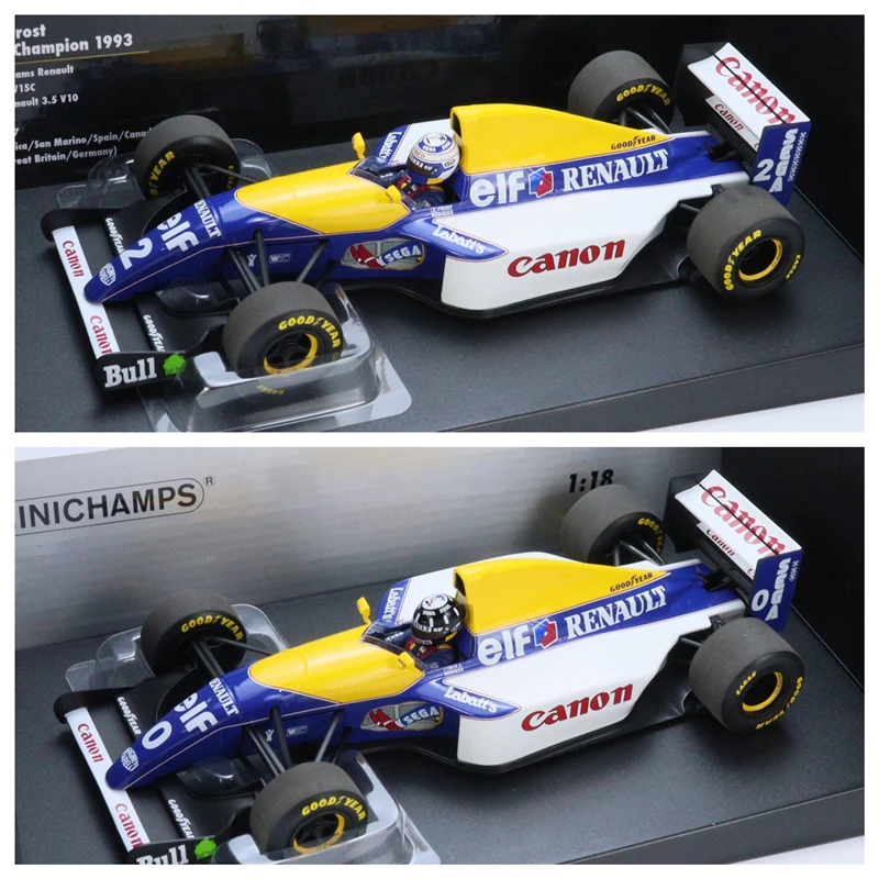 MINICHAMPS 1:18 1993 F1 WILLIAMS FW15C Nr0 DAMON HILL /Nr2 ALAIN PROST Diecast Model Car