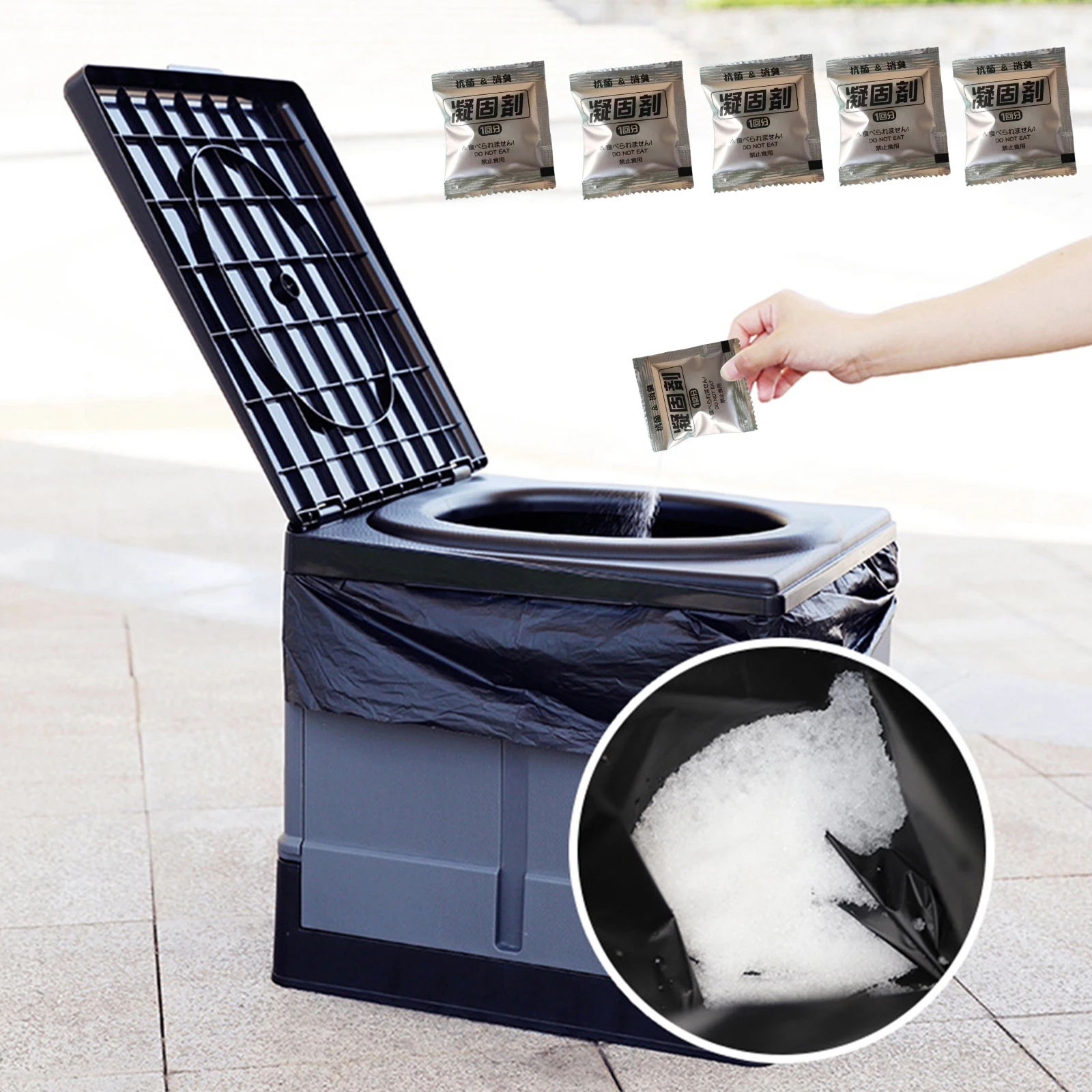 Single-Serve Urine Solidifier Packets Safe Formula Deodorizing Waste Stabilizer Spill-Proof for Outdoor Disaster Preparedness RV