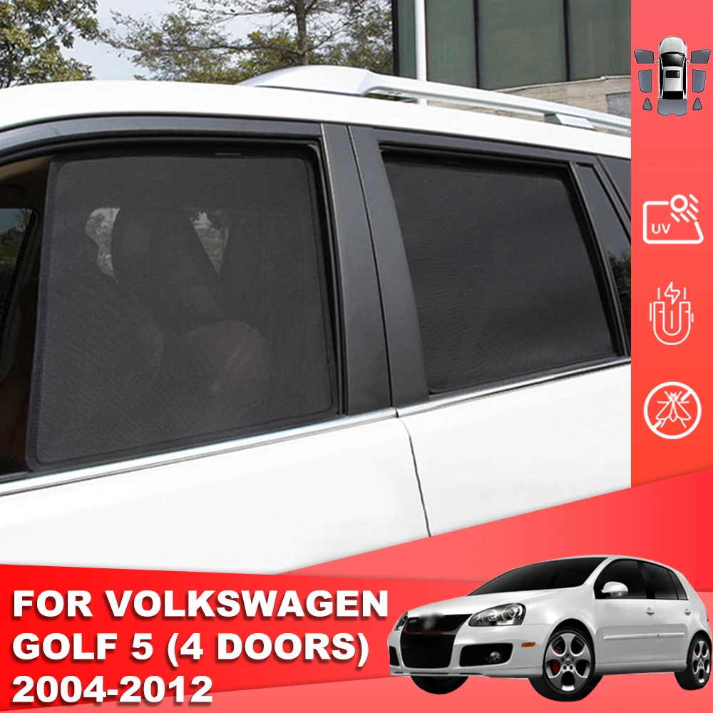 For Volkswagen VW Golf 5 MK5 2003-2009 Magnetic Car Sunshade Shield Front Windshield Curtain Rear Side Baby Window Sun Shade