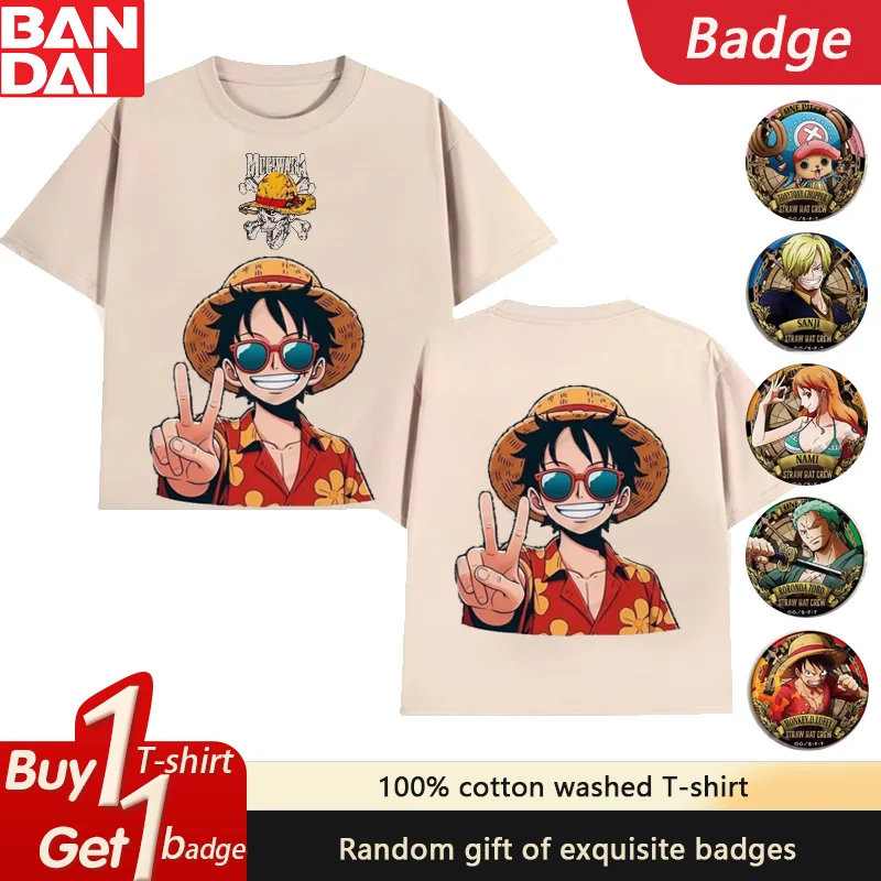 

ONE PIECE Animation Animation Derivatives Black Loose T-Shirt Clothing Summer Fashion Men's Short Sleeve Casual T-Shirt