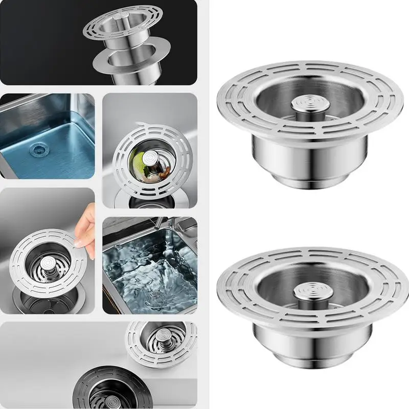 

Stainless Steel Sink Plug Replacement Sink Strainer Leak-proof Anti-Clog Basket Kitchen Sink Accessories