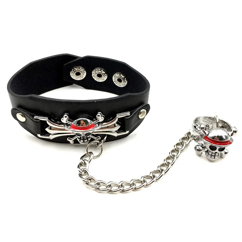 أنيمي الطرفية قطعة الجمجمة شعار الرجال فاسق سوار طالب مجوهرات سوار هدية هدية هدية عيد الهالوين