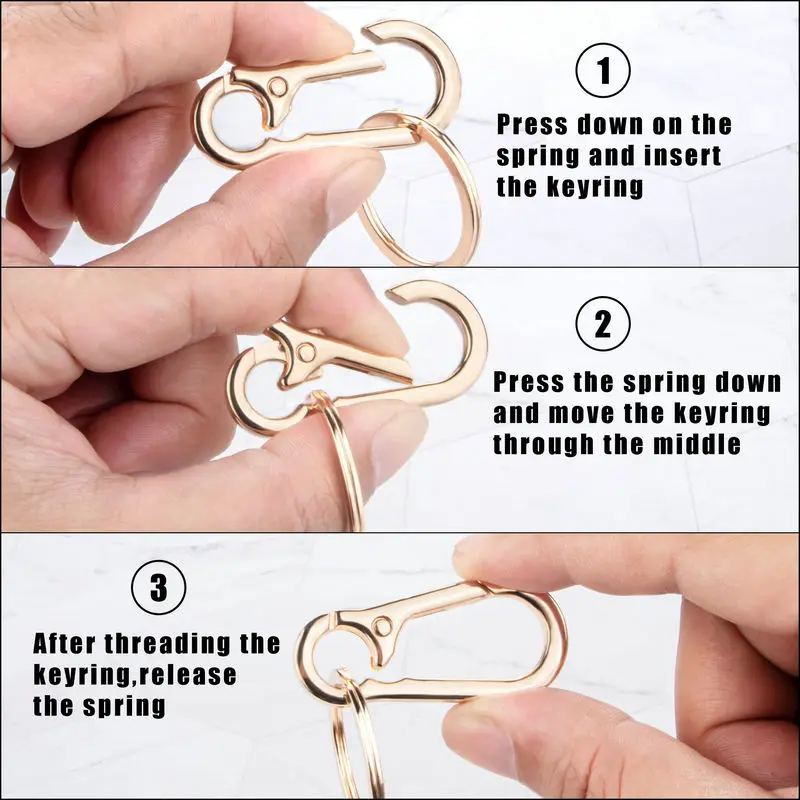 2-6PCS Carabiner Clip Keychain Metal Carabiner Shape Key Ring Keyring Key Holder Clips Hook Holder Organizer for Home Car Keys image 5