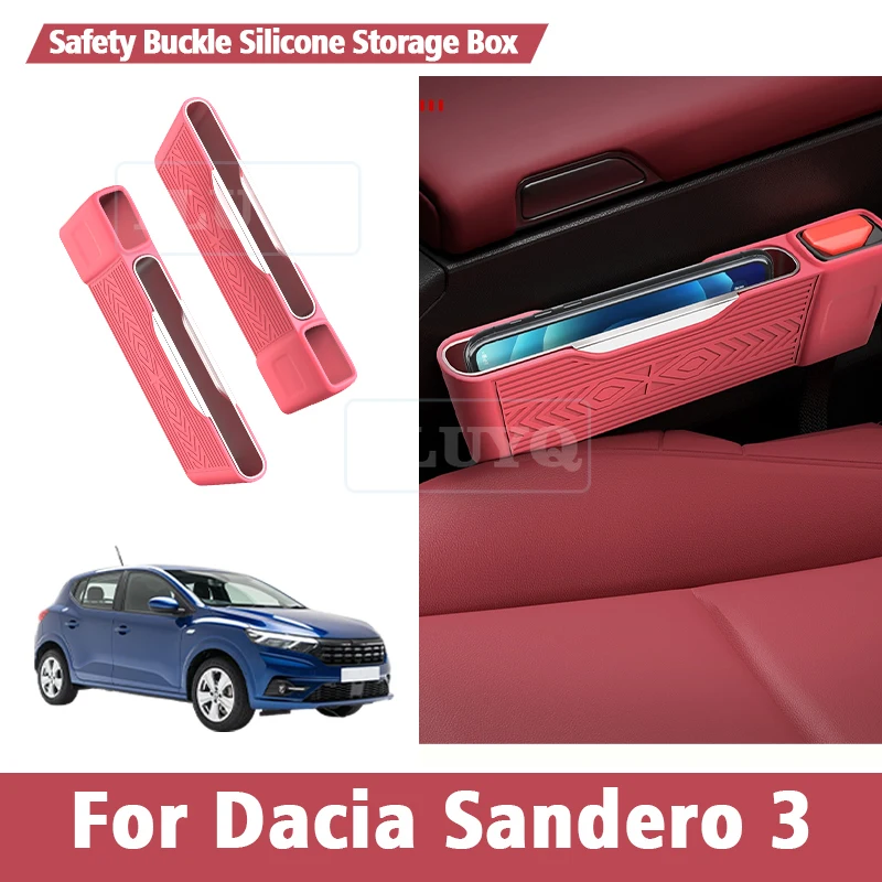 For Dacia Sandero 3 Seat side storage box, seat belt cover storage box, gap filling storage bag, car accessories