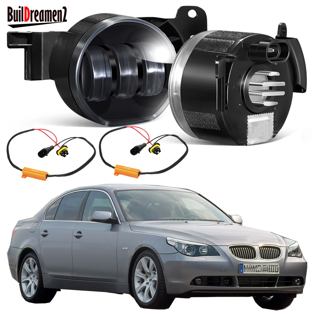 

2 Pieces 30W 6000LM LED Lens Fog Light Assembly For BMW 550i Sedan 2006 2007 Car Canbus Fog Daytime Running Lamp DRL 9006 12V