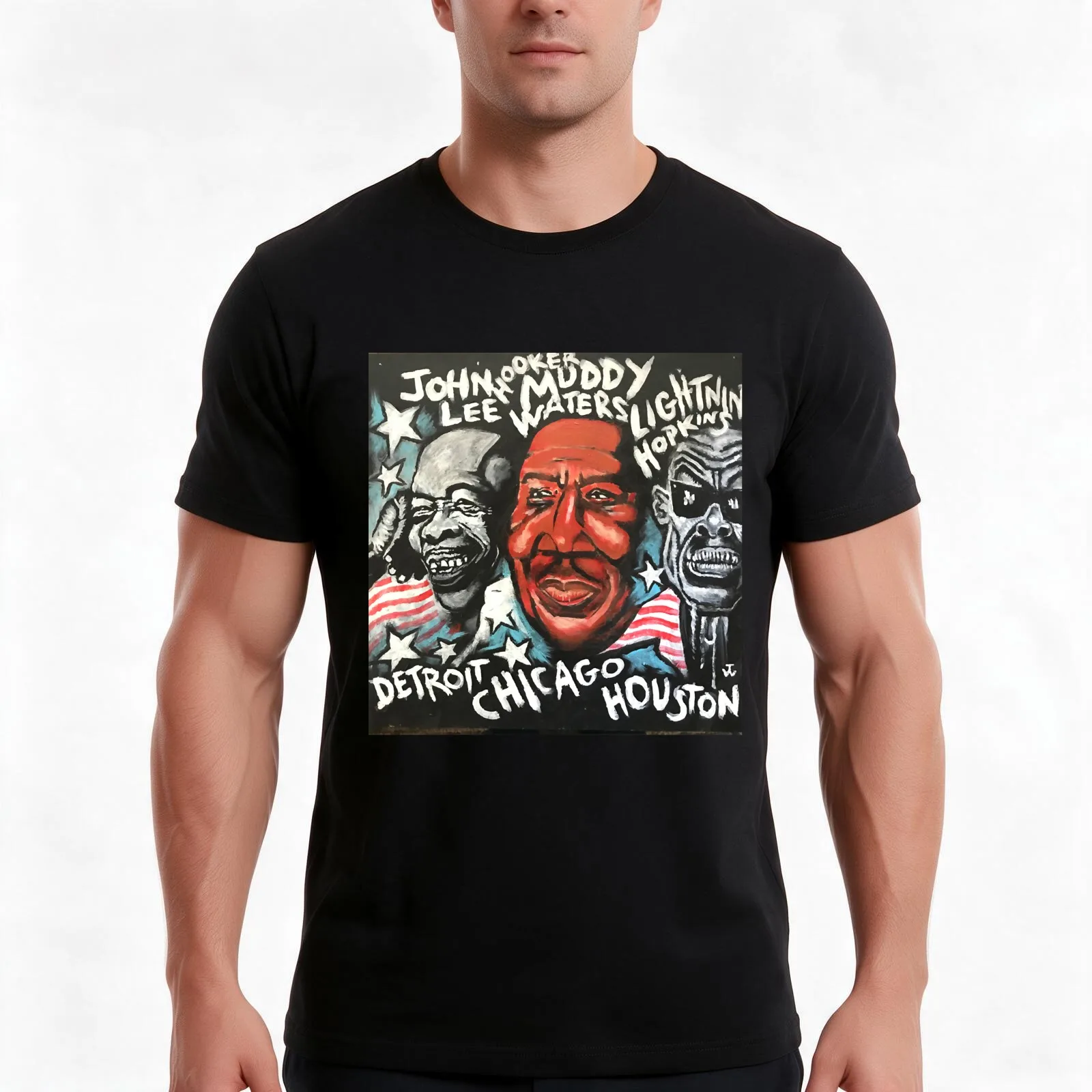 MUDDY WATERS JOHN LEE HOOKER LIGHTNIN T-Shirt Summer Casual Cotton Tee Oversized Streetwear Tops Vintage Graphic Print