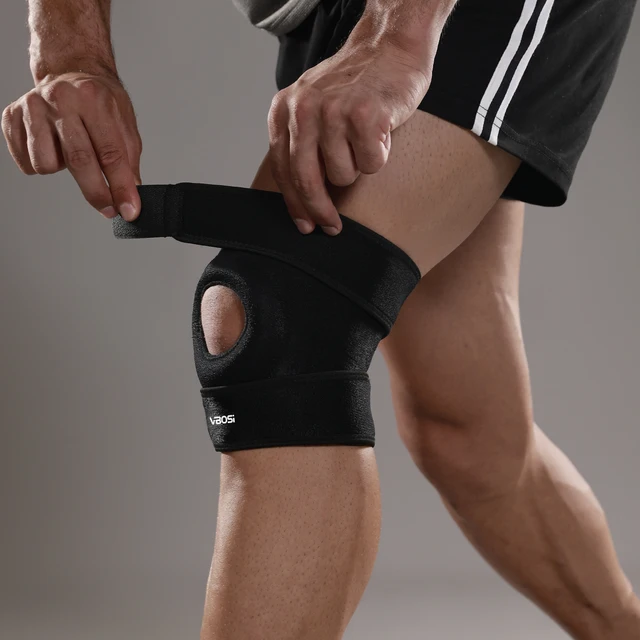 1 sztuka Regulowany stabilizator kolana dla kobiet i mężczyzn z oddychającymi otworami, chroniący rzepkę, do koszykówki, biegania i podnoszenia ciężarów.