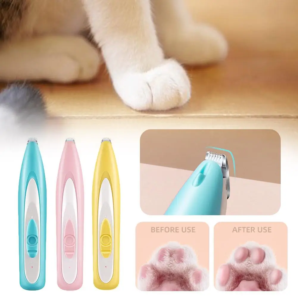 Pet Electric Pushing Scissors Cat Foot Shaver Trimming Fader Artifact Grooming Mute Pets Cat Fur Claw Electric And Pedicure I8V3