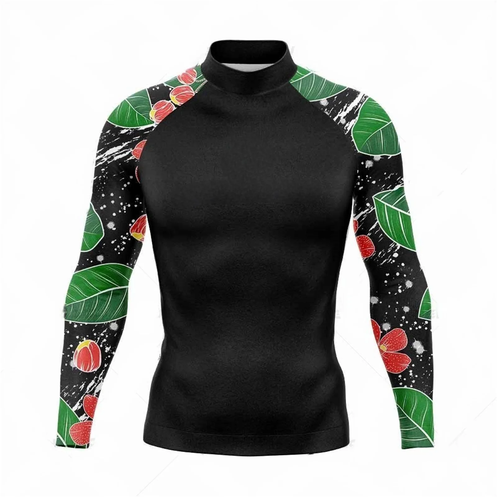 

Men Long Sleeve Surf Swimsuit Swimming T-shirt Beach UV Protection Swimwear Rash Guard Surfing Diving Swimsuit Tights Shirt