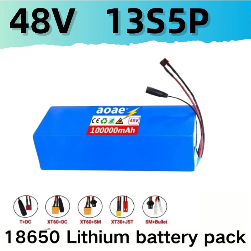 

New 48V 25ah 100AH lithium-ion battery pack 13S5P 21700 0-1500W motor with built-in BMS rechargeable battery EU/US duty-free