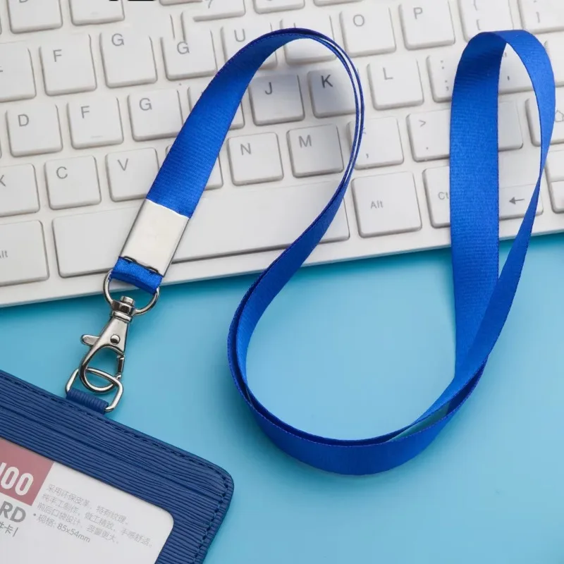 Lanière de documents solide pour permis de travail, porte-badge, sangle de cou avec crochet porte-clés en métal pour carte d'identité d'exposition