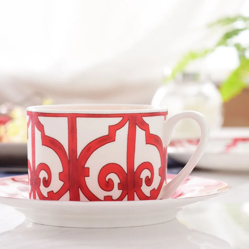 

Bone China Coffee Cups Tea Cups with Saucers Tableware Suitable for Home Meals Afternoon Tea Daily Use and Guest Coffee
