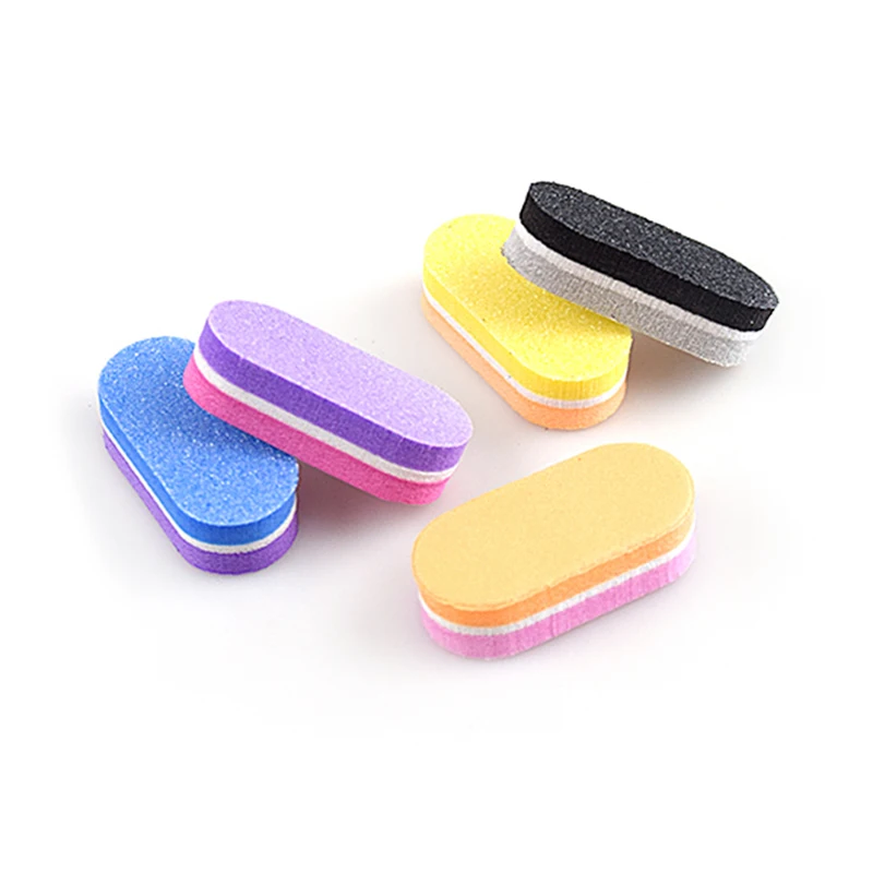 250/500 Stuks Mini Nagelvijlen Voor Manicure Pedicure Polijsten Nagel Buffer Blok Mix Kleurrijke Spons Professionele Nagels Accessoires