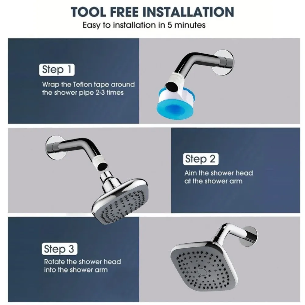 

Удобный 4-дюймовый настенный душевой смеситель с водосберегающей насадкой, вращающийся распылитель, душевой гарнитур для ванной комнаты