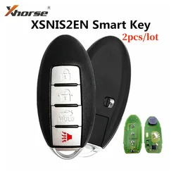 2pcs,Xhorse XSNIS2EN N.I.S Style 4Button VVDI2 MINI Tool Max Pro Universal Smart Key Proximity Function for Nissan Car Keys