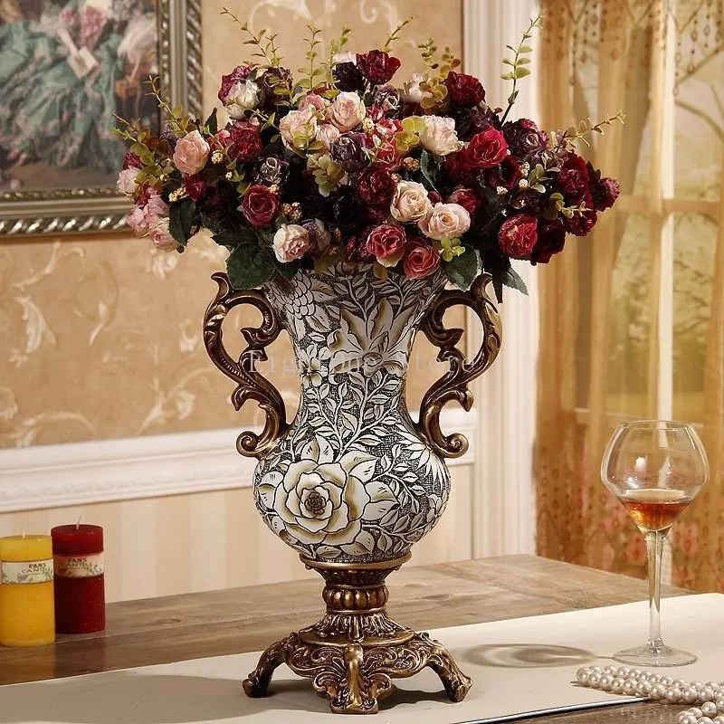 Table Luxury Flower Vase Nordic Living Room Modern Vintage Vases Design Aesthetic Ornament Flower Decoration Salon Home Decor