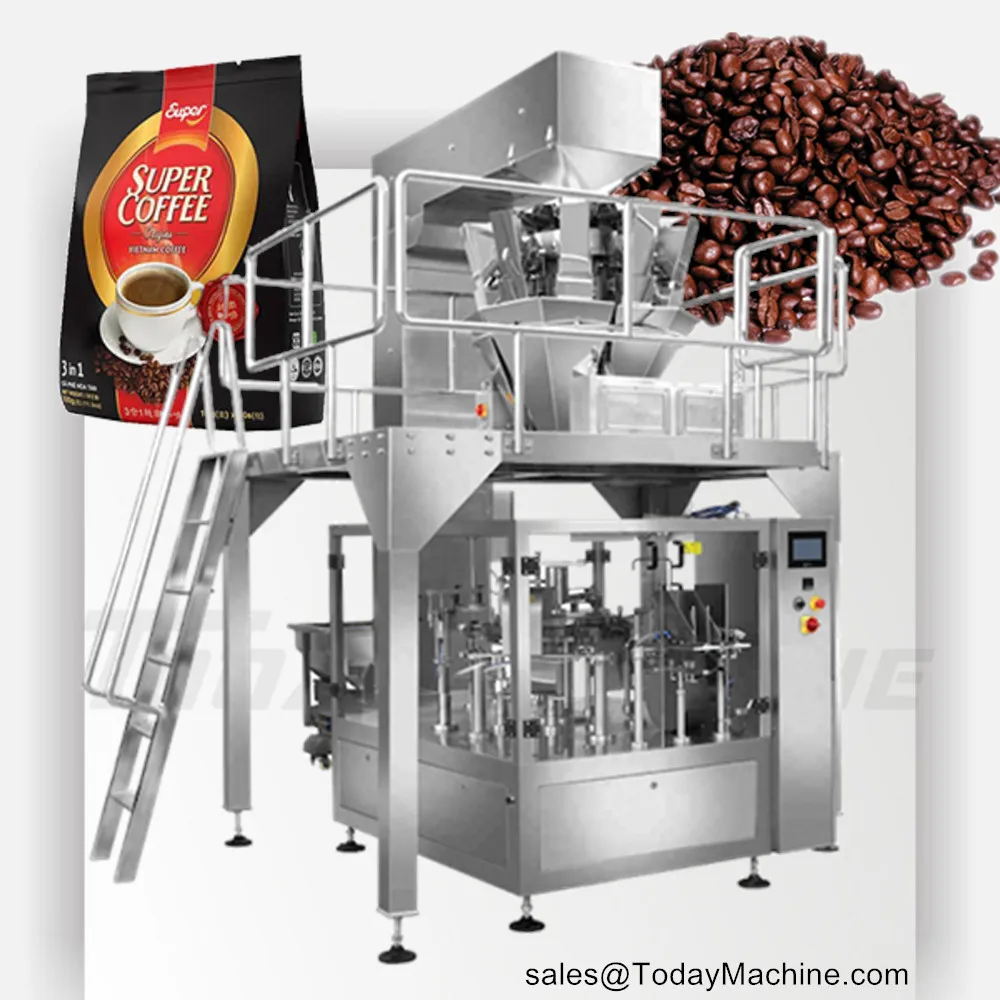 Máquina de embalagem de enchimento rotativa de frutas secas de pimentão secado de feijão pré-feito automático do malote