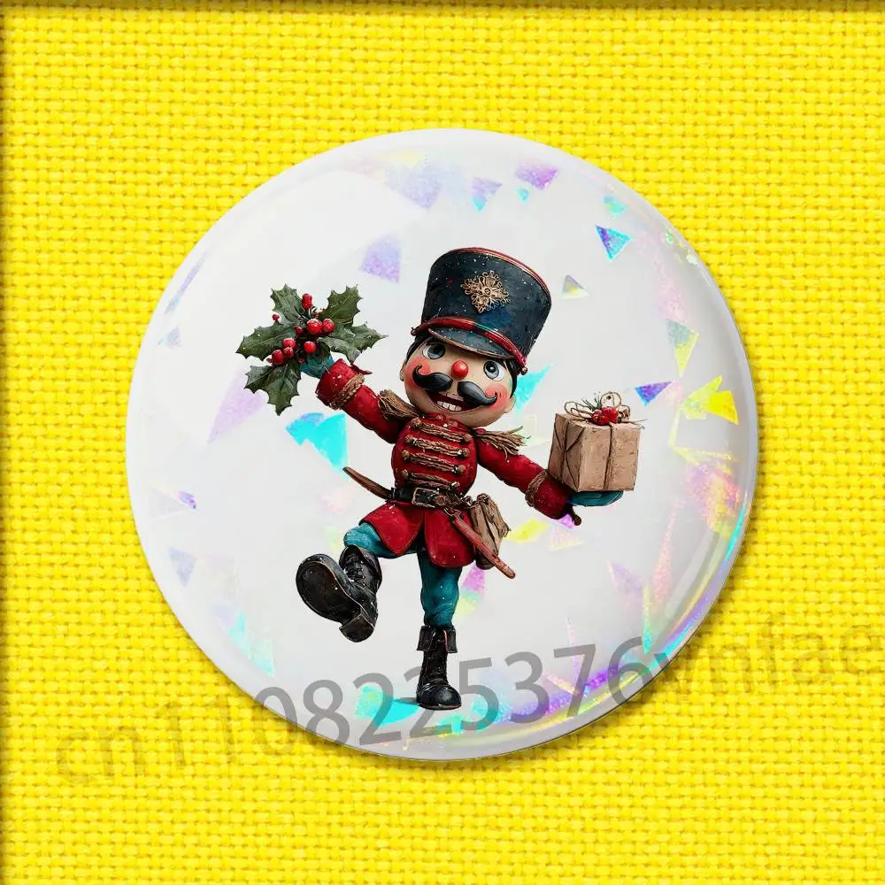 Christmas Russia Nutcracker Soldier Badge For 32mm 25mm 44mm 75mm 58mm Round Pin Brooch Insignia Cover Souvenir