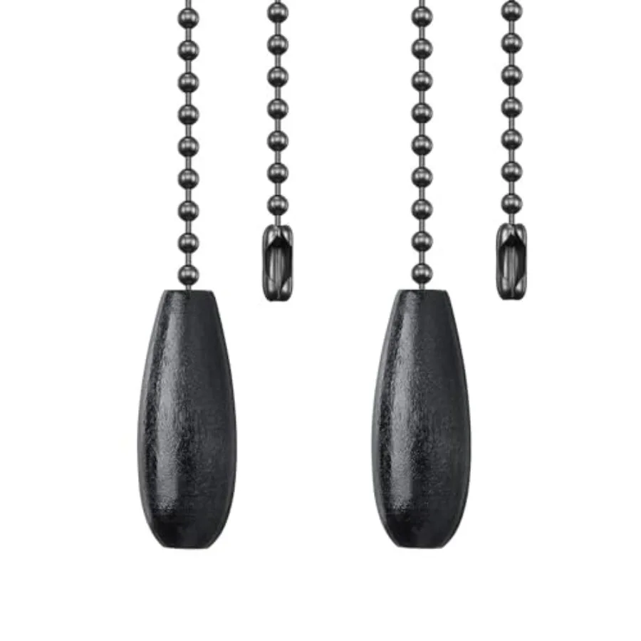 2Pack Ceiling Fan Pull Chain Extender, 12in Decorative Fan String Pulls Extension, 3mm Diameter Beaded Chain Pulls Ornaments wi