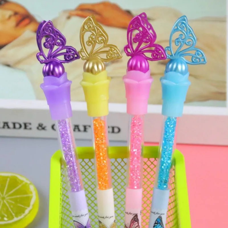 1 Piece Cute Kawaii Butterfly Crystal Gel Pen Stationery Office School Supply Student Funny Pretty Gift Prize Ellen Brook