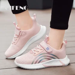 Nette Mädchen Casual Schuhe Weiß Mesh Turnschuhe Student Kinder Sommer Socke Schuhe Mode Kinder Sport Schuhe Tenis Laufschuhe Herbst