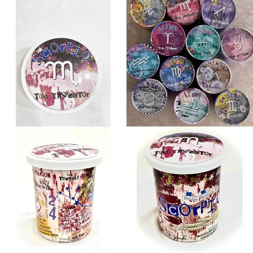 

Scorpio-Themed Soy Candle, 12.3 oz Ceramic, Jasmine Aroma, 80-Hour Burn, Reusable