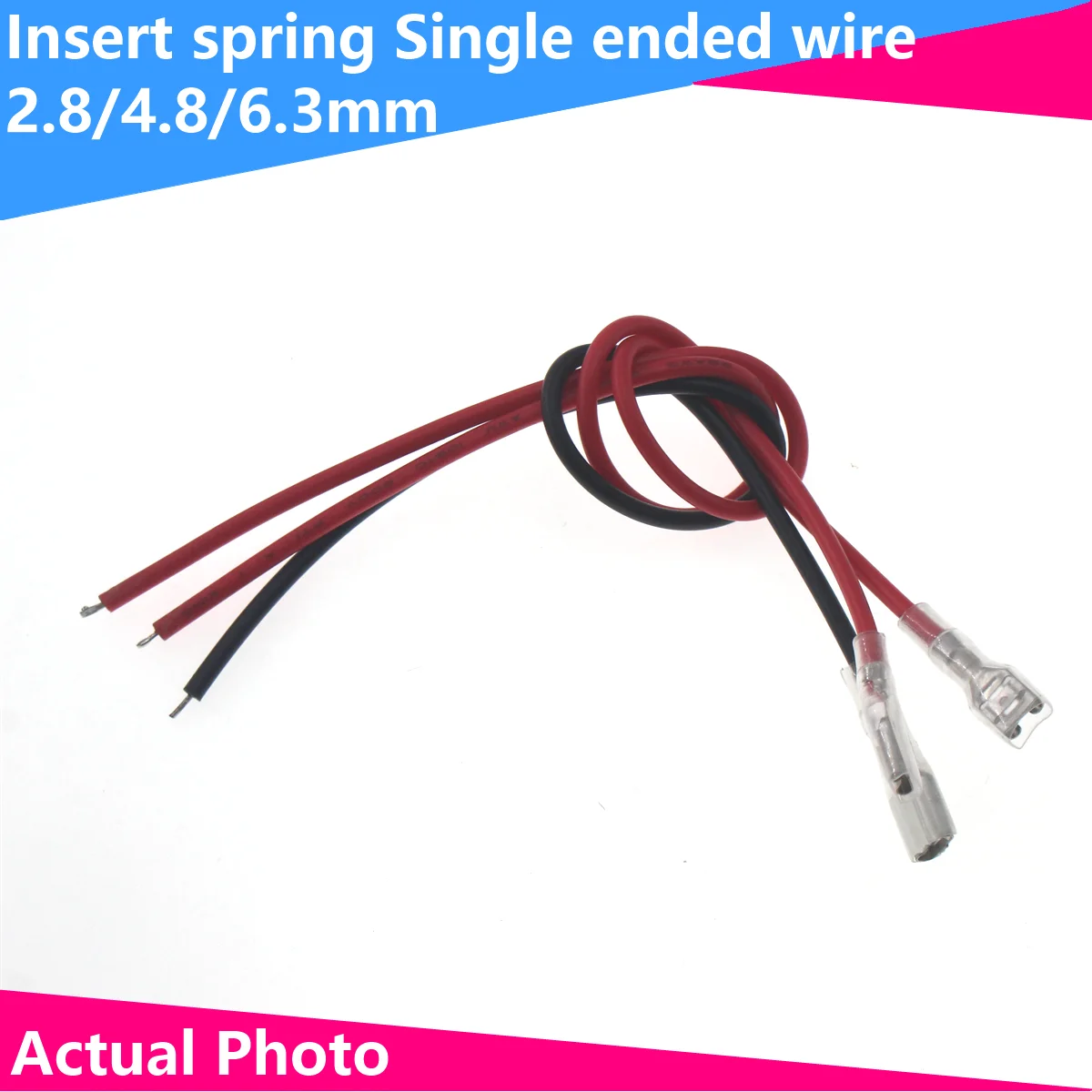 

10Pcs Sheathed Cable 2.8/4.8/6.3mm Spring Insert With Wire Terminal Heat Shrink Tube Cold Pressure Terminal Docking Wiring