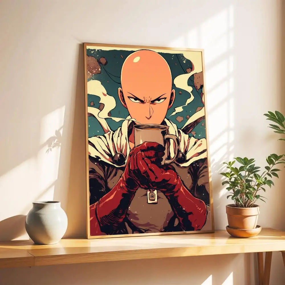 1 قطعة واحد لكمة رجل Saitama أنيمي المشارك عالية الجودة طباعة مقاوم للماء جدار الفن ملصق لشريط غرفة المعيشة ديكور هدية