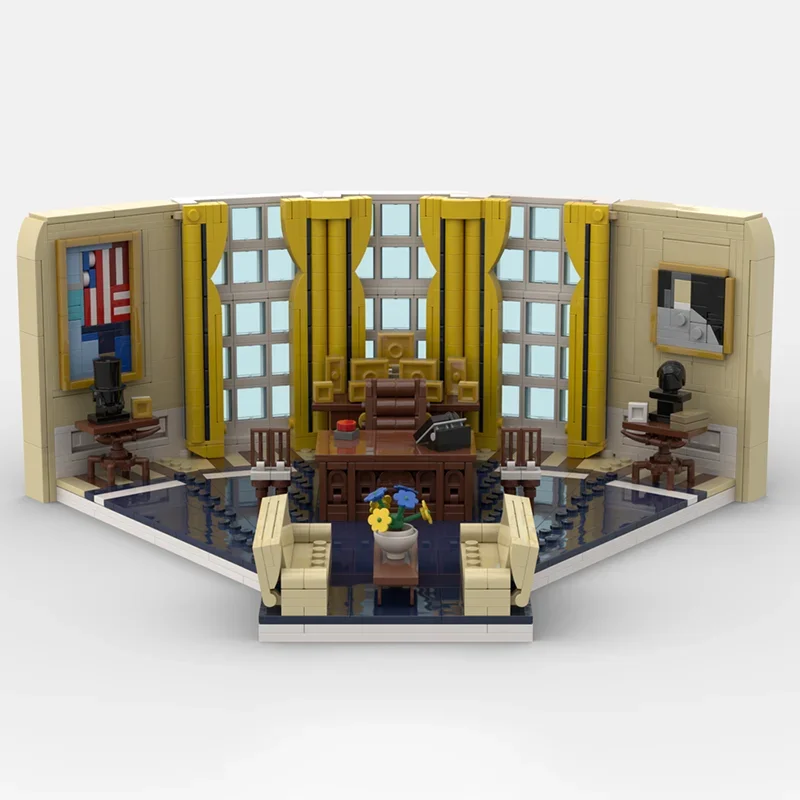 Modelo Street View Moc, bloque de construcción Modular ovalado, modelo de oficina, tecnología de ladrillo, montaje DIY, juguete de construcción, regalos de vacaciones