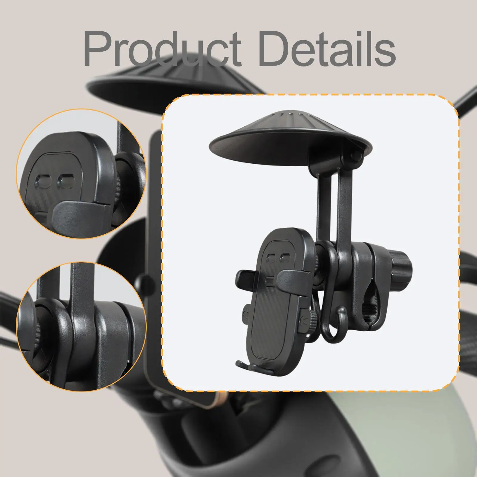 

Strollers Phone Holder Durability Practical Phone Support with Hook Bike Phone Mount