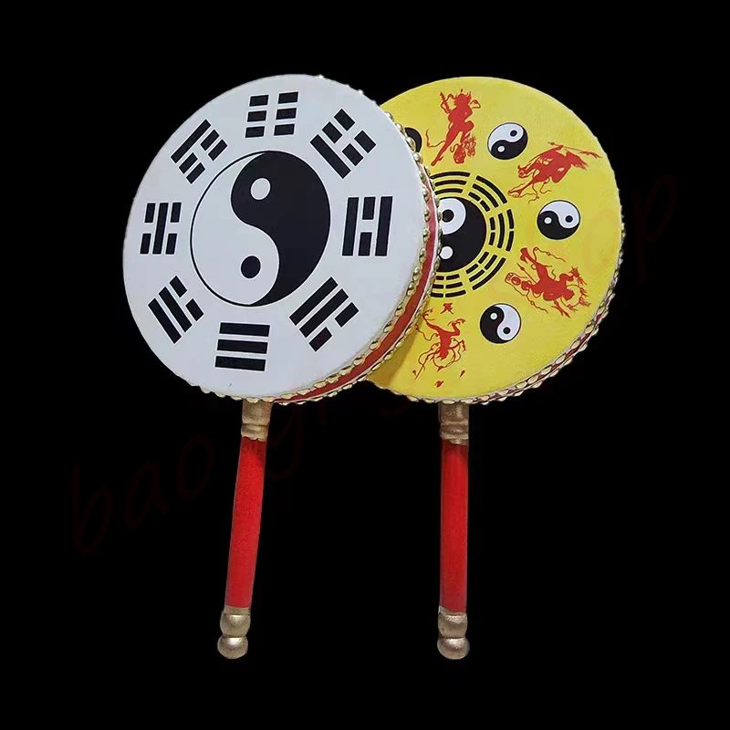 Tai Chi Bagua Handdrum, Handheld Drum, Cowhide Drum, Ethnic Instrument, Auspicious